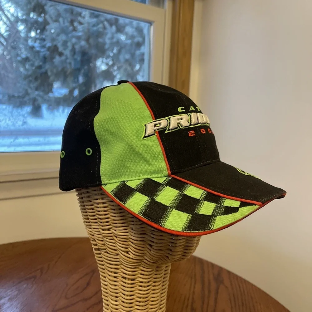 Y2K Arctic Cats Pride 2002 Baseball Cap Hat‎ Adjustable Snowmobile Sled Neon